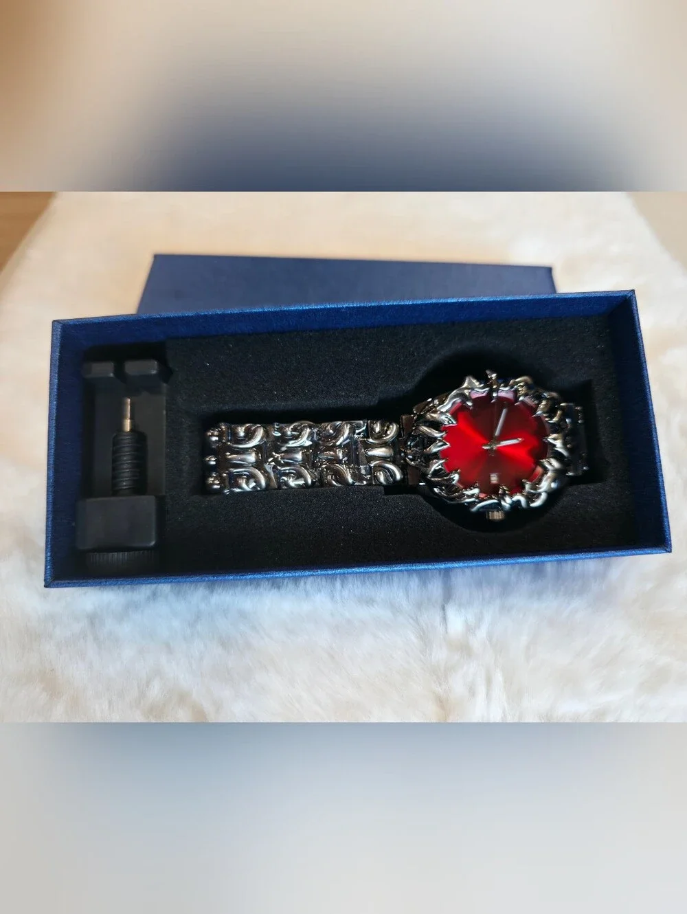Gothic style watch, Green, Red, Black, Silver, & Amethyst